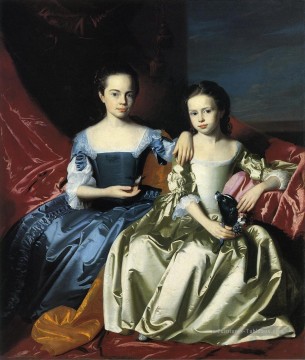 Mary et Elizabeth Royall Nouvelle Angleterre Portraiture John Singleton Copley Peinture à l'huile